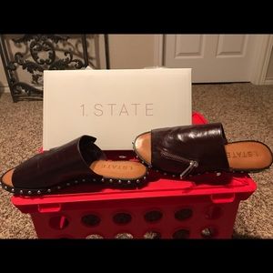 1. STATE Cadwyn Leather Zipper Stud Slide Sandals